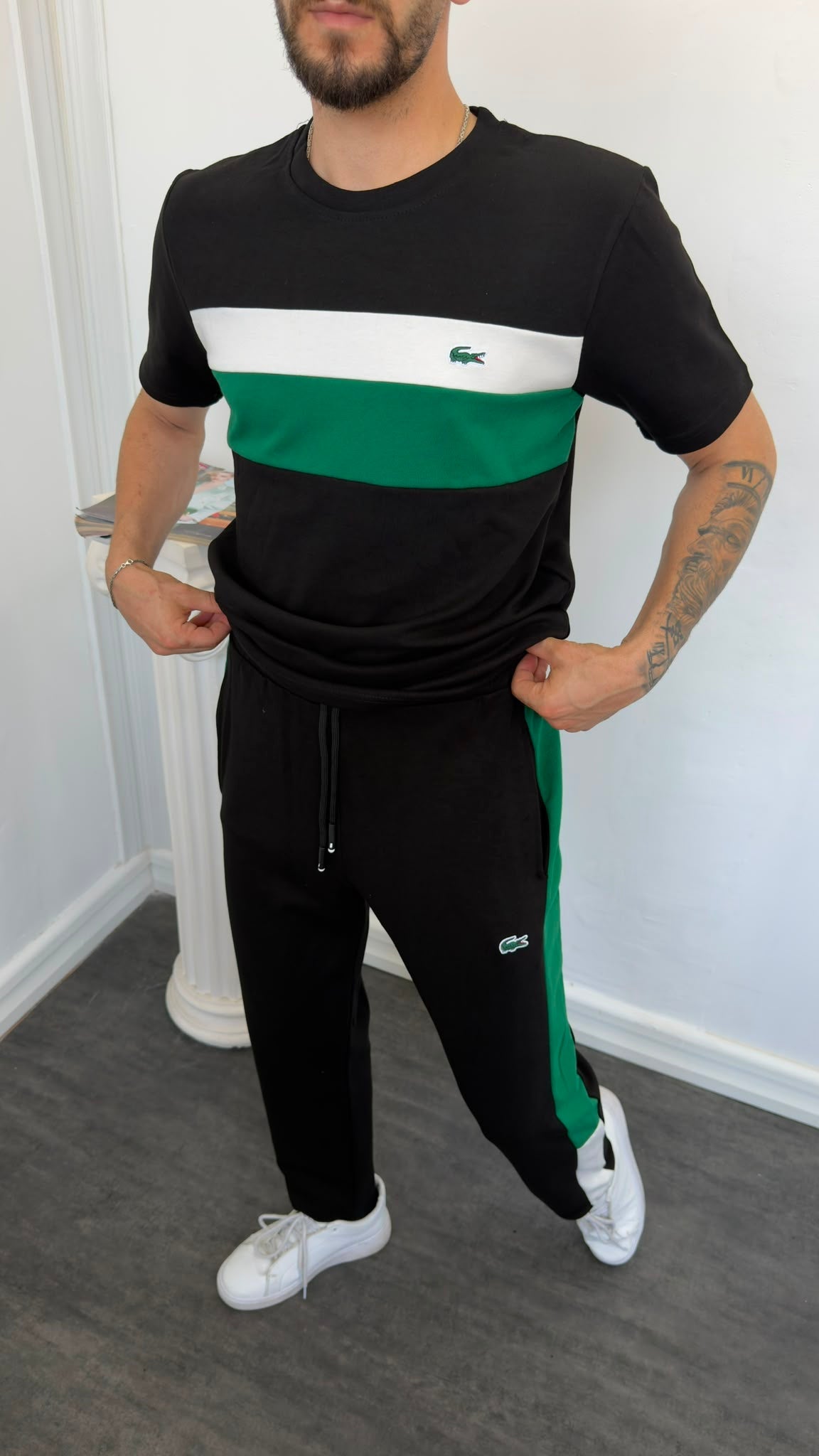 Lacoste Siyah İthal Yazlık Eşofman Takımı