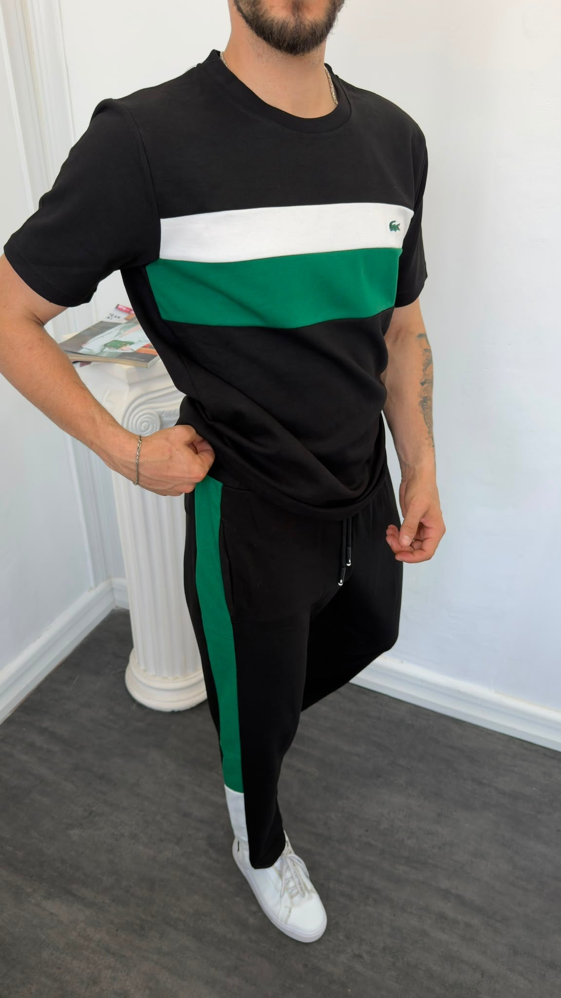 Lacoste Siyah İthal Yazlık Eşofman Takımı