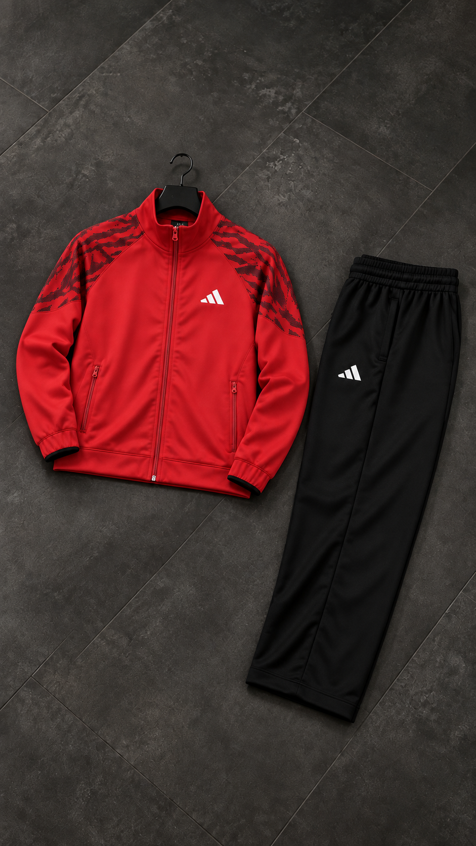 Adidas Kırmızı Siyah Eşofman Takımı