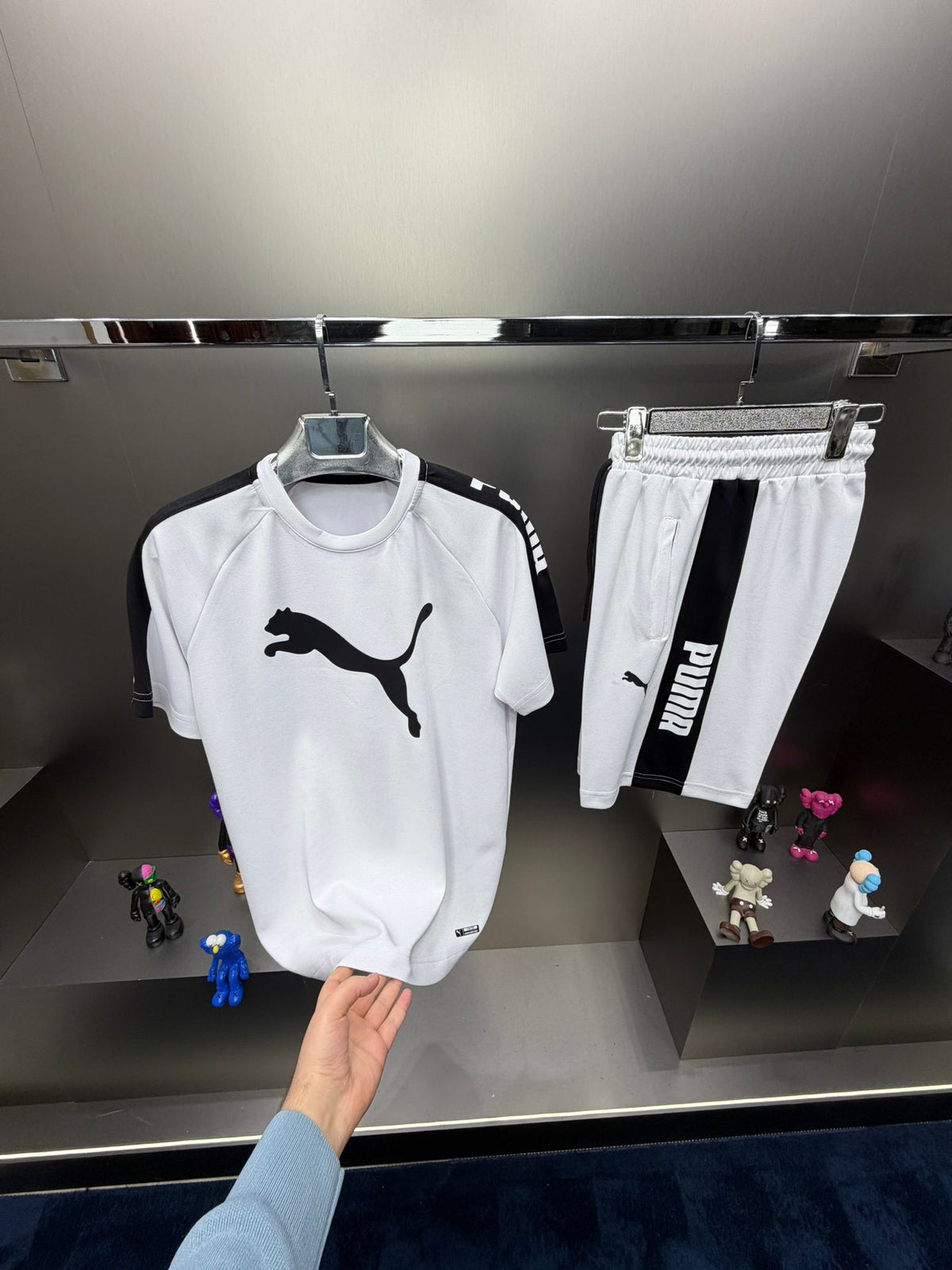 Puma Beyaz İthal Şortlu Eşofman Takımı