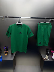 Adidas Yeşil İthal Şortlu Eşofman Takımı