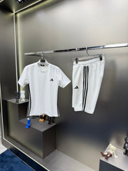 Adidas Beyaz İthal Şortlu Eşofman Takımı